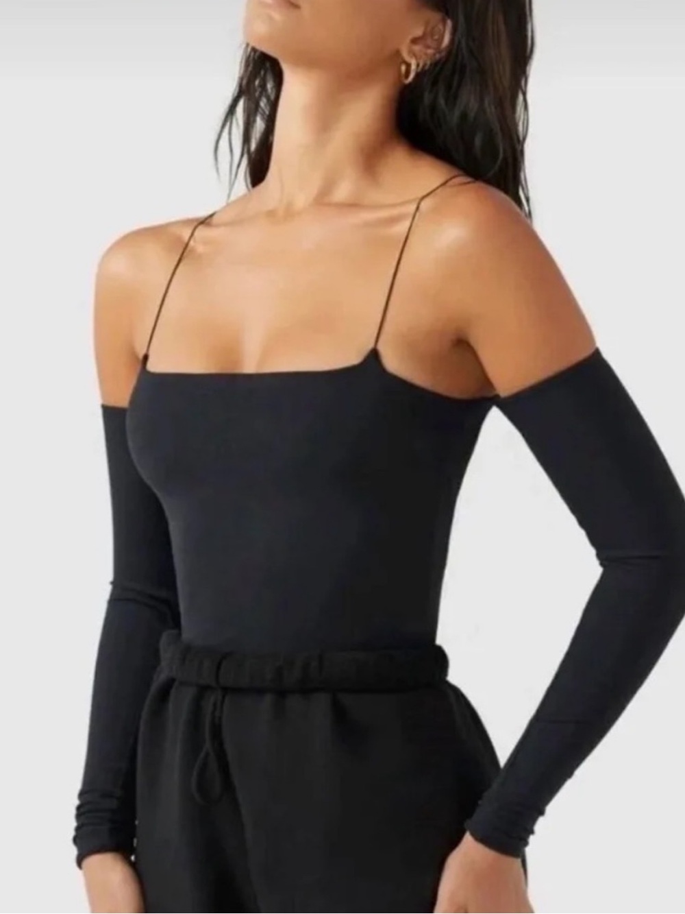 JOAH BROWN BARE SHOULDER TOP